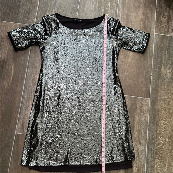 Tiana B. Black Shiny sequined T-shirt mini dress - Picture 8 of 8